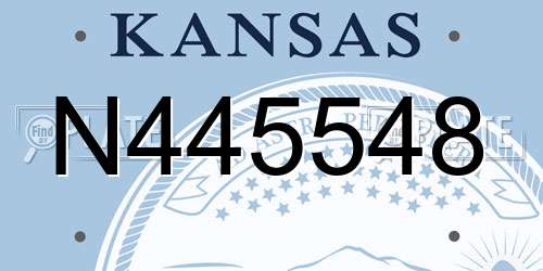 N445548 Kansas License Plate