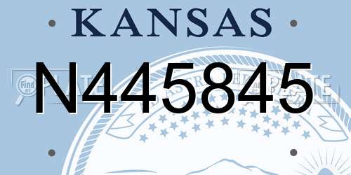 N445845 Kansas License Plate