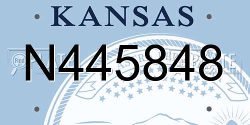 N445848 Kansas License Plate