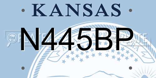 N445BP Kansas License Plate