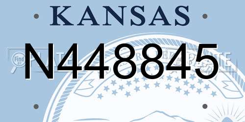 N448845 Kansas License Plate