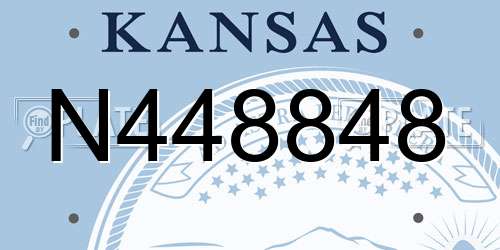 N448848 Kansas License Plate