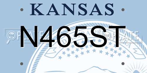 N465ST Kansas License Plate