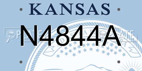N4844A Kansas License Plate