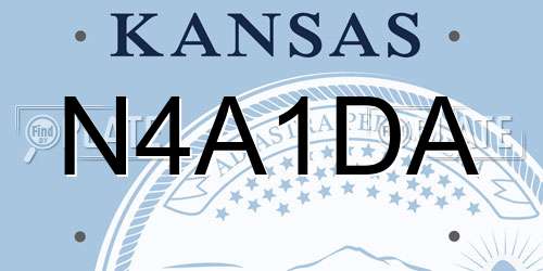 N4A1DA Kansas License Plate