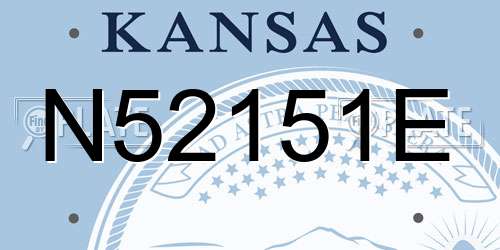 N52151E Kansas License Plate
