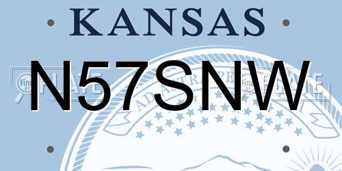 N57SNW Kansas License Plate