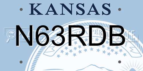 N63RDB Kansas License Plate