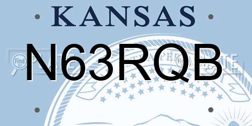 N63RQB Kansas License Plate
