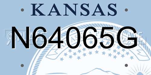 N64065G Kansas License Plate