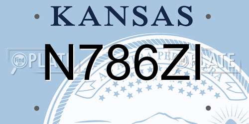 N786ZI Kansas License Plate