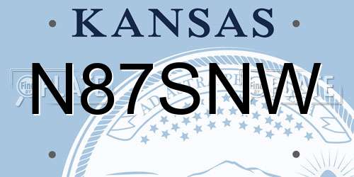 N87SNW Kansas License Plate