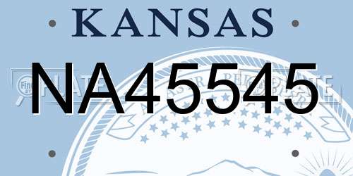 NA45545 Kansas License Plate