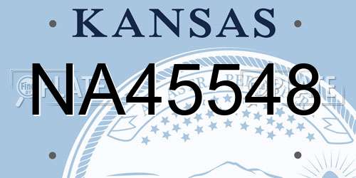 NA45548 Kansas License Plate