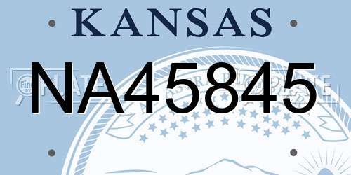 NA45845 Kansas License Plate