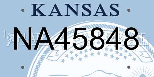 NA45848 Kansas License Plate