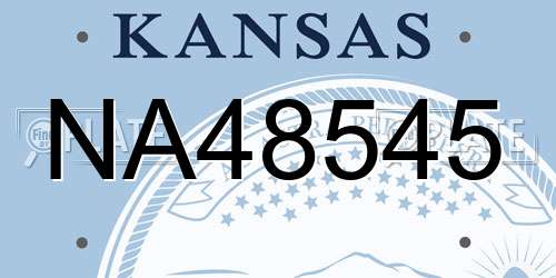 NA48545 Kansas License Plate