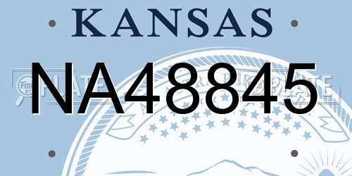 NA48845 Kansas License Plate