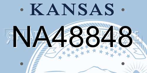 NA48848 Kansas License Plate