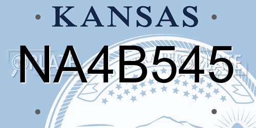 NA4B545 Kansas License Plate