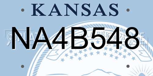 NA4B548 Kansas License Plate