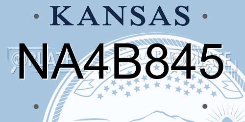 NA4B845 Kansas License Plate