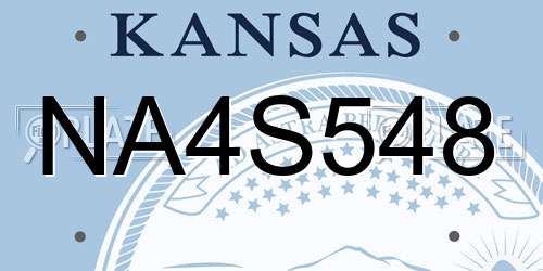 NA4S548 Kansas License Plate
