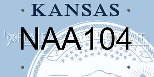 NAA104 Kansas License Plate