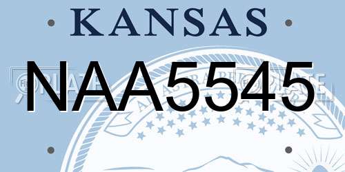 NAA5545 Kansas License Plate