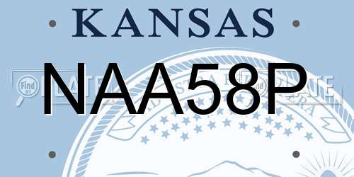 NAA58P Kansas License Plate