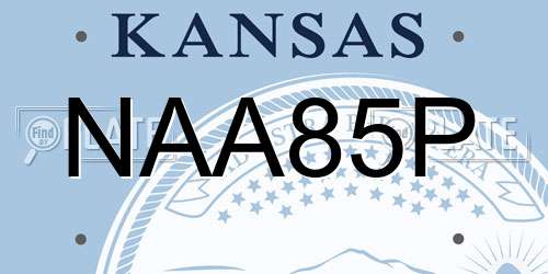 NAA85P Kansas License Plate