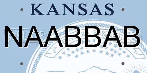 NAABBAB Kansas License Plate