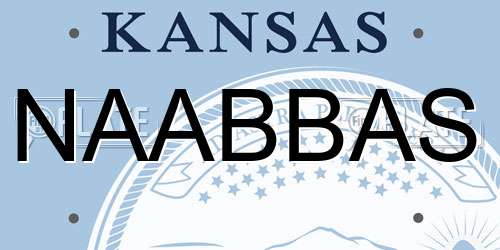 NAABBAS Kansas License Plate