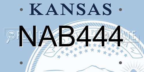 NAB444 Kansas License Plate