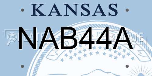 NAB44A Kansas License Plate