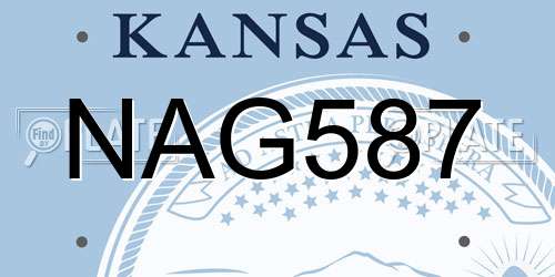 NAG587 Kansas License Plate