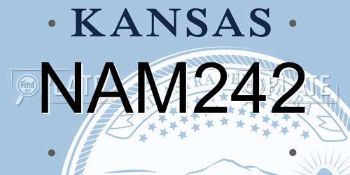 NAM242 Kansas License Plate