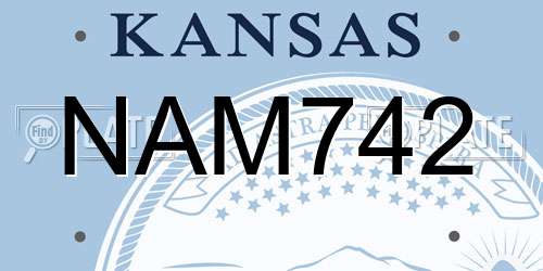 NAM742 Kansas License Plate