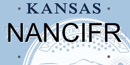 NANCIFR Kansas License Plate