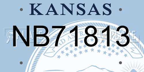 NB71813 Kansas License Plate