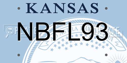 NBFL93 Kansas License Plate