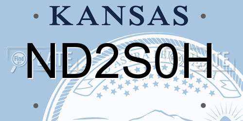 ND2S0H Kansas License Plate