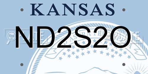 ND2S2O Kansas License Plate