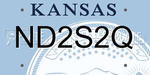 ND2S2Q Kansas License Plate
