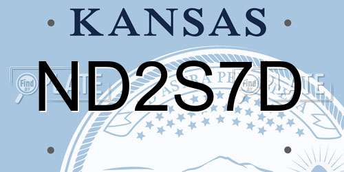 ND2S7D Kansas License Plate