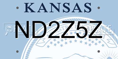 ND2Z5Z Kansas License Plate