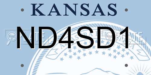 ND4SD1 Kansas License Plate