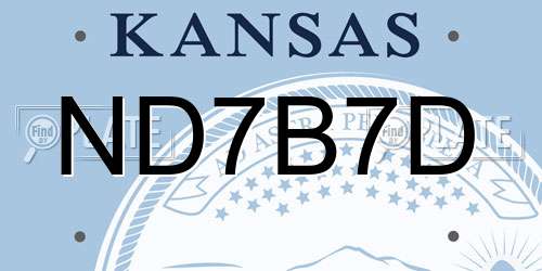 ND7B7D Kansas License Plate