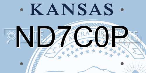 ND7C0P Kansas License Plate