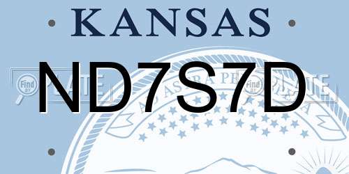 ND7S7D Kansas License Plate